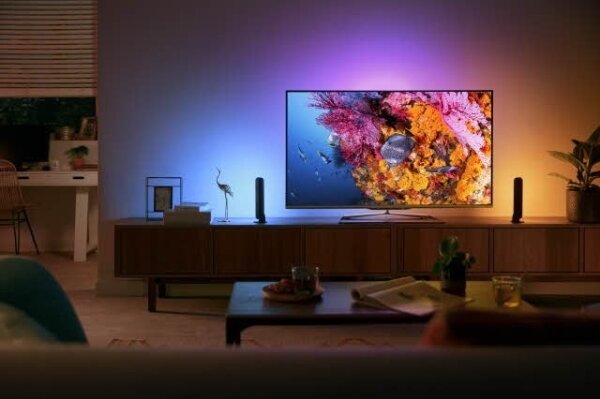 Set de extensie lampă de masă LED RGB dimabilă Hue PLAY AMBIANCE LED/6W/230V neagră Philips