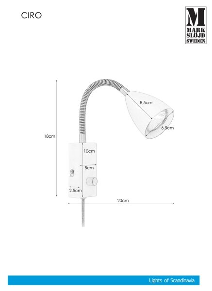 Aplică dimabilă Markslöjd 106589 CIRO 1xGU10/7W/230V negru