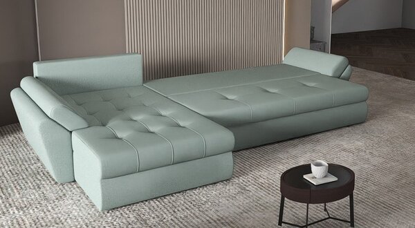 Colțar extensibil dumonde cu ladă de depozitare Loana XL Enjoy Mint II 335x185 cm
