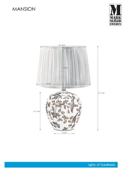 Lampă de masă MANSION 1xE27/60W/230V Markslöjd 107040