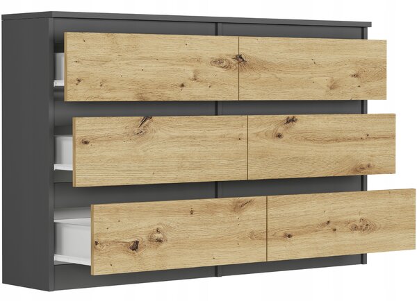 Comodă Rulux (antracit + artizanal). Promo -21%. 1151437