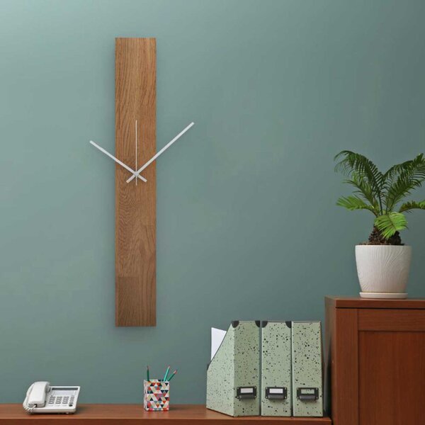 Ceas de perete din lemn de stejar, design modern - TKOI