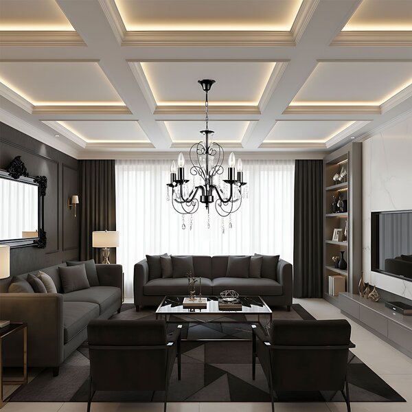 Lampă suspendată EBT010-5CP BLACK
