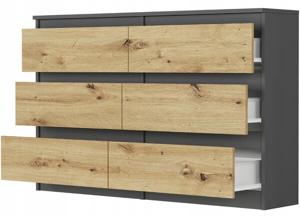Comodă Rulux (antracit + artizanal). Promo -21%. 1151437