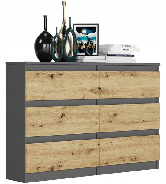 Comodă Rulux (antracit + artizanal). Promo -21%. 1151437