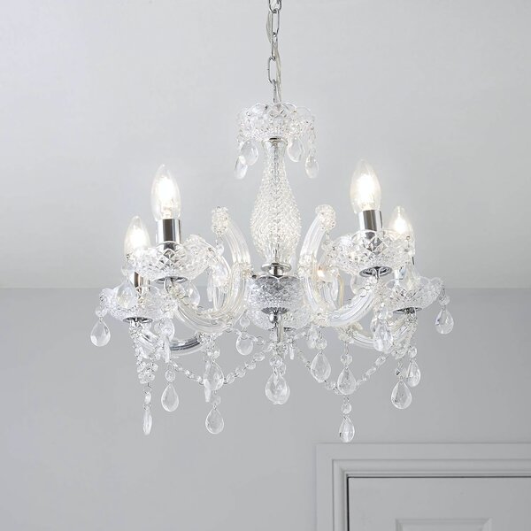 Lampă suspendată EBT004-5CP TRANSPARENT