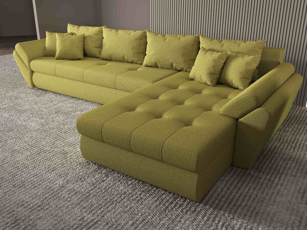 Colțar extensibil dumonde cu ladă de depozitare Loana XL Enjoy Verde II 335x185 cm