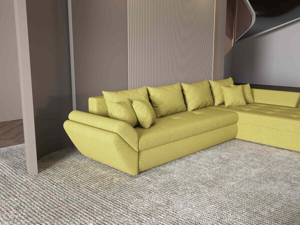 Colțar extensibil dumonde cu ladă de depozitare Loana XL Enjoy Verde II 335x185 cm