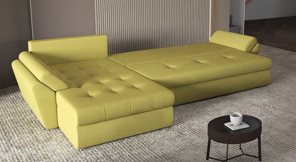 Colțar extensibil dumonde cu ladă de depozitare Loana XL Enjoy Verde II 335x185 cm