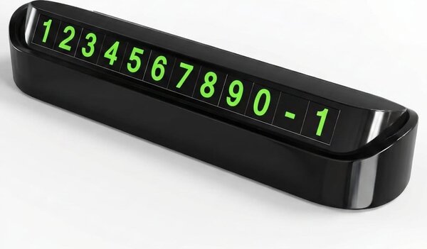 Suport auto pentru numarul de telefon, cu stickere magnetice si adeziv puternic, dimensiuni reduse, negru
