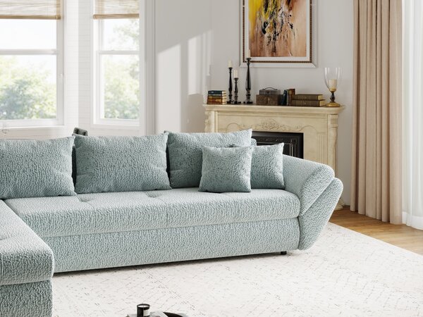 Colțar extensibil dumonde cu ladă de depozitare Loana XL Jaguar Verde Mint 335x185 cm