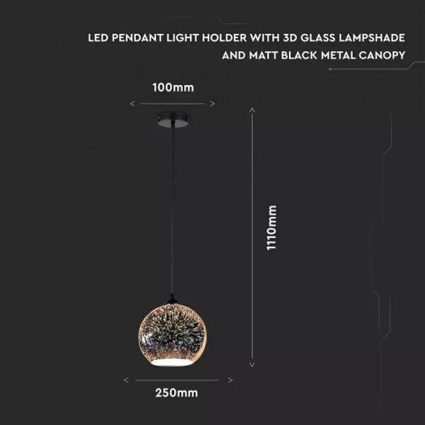 Lustră pe cablu 3D 1xE27/60W/230V