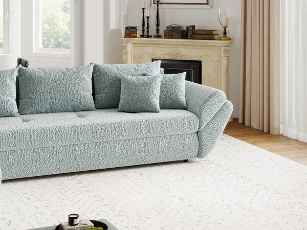 Colțar extensibil dumonde cu ladă de depozitare Loana XL Jaguar Verde Mint 335x185 cm