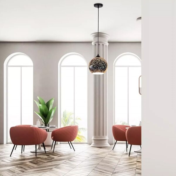 Lustră pe cablu 3D 1xE27/60W/230V
