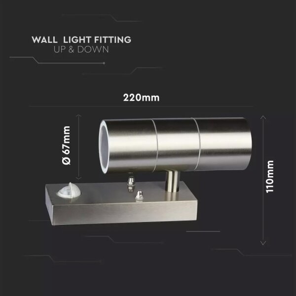 Aplica de perete exterior cu senzor 2xGU10/35W/230V IP44