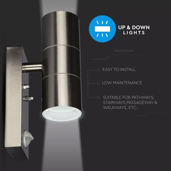 Aplica de perete exterior cu senzor 2xGU10/35W/230V IP44