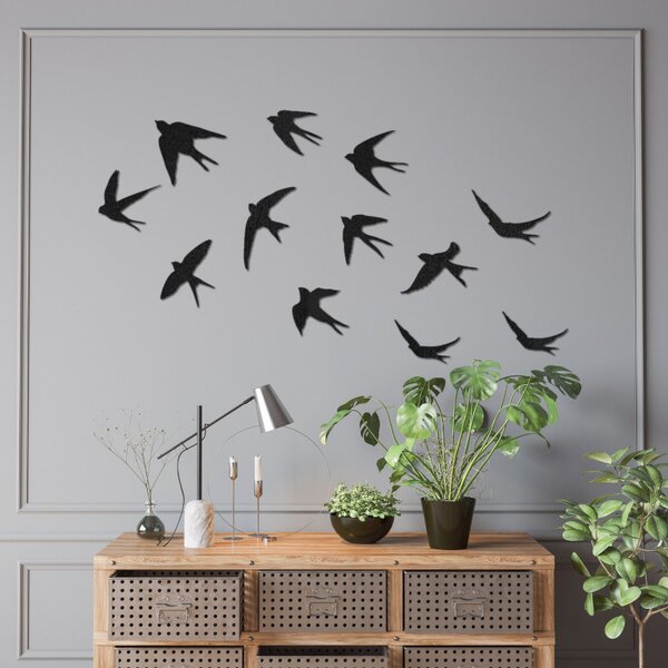 Decorațiuni murale – rândunele, păsări zburătoare din lemn, artă inspirată din natură | HEJNO