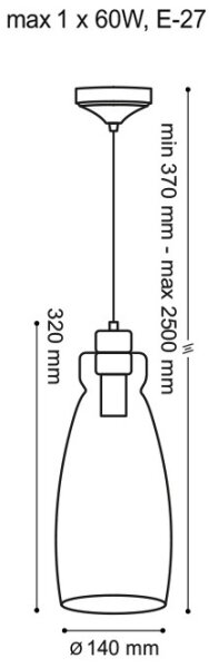 Lustră pe cablu VETRO 1xE27/60W/230V