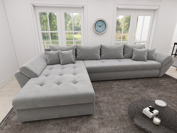 Colțar extensibil dumonde cu ladă de depozitare Loana XL Quelle Gri 83 335x185 cm