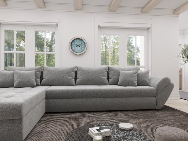 Colțar extensibil dumonde cu ladă de depozitare Loana XL Quelle Gri 83 335x185 cm