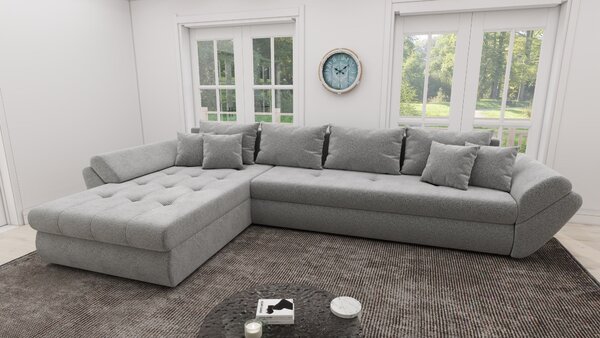 Colțar extensibil dumonde cu ladă de depozitare Loana XL Quelle Gri 83 335x185 cm