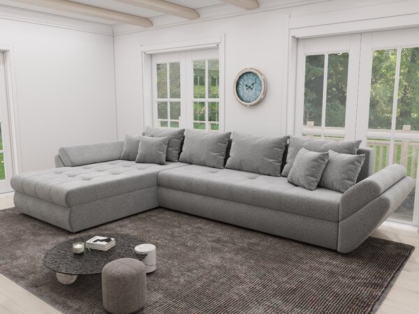 Colțar extensibil dumonde cu ladă de depozitare Loana XL Quelle Gri 83 335x185 cm