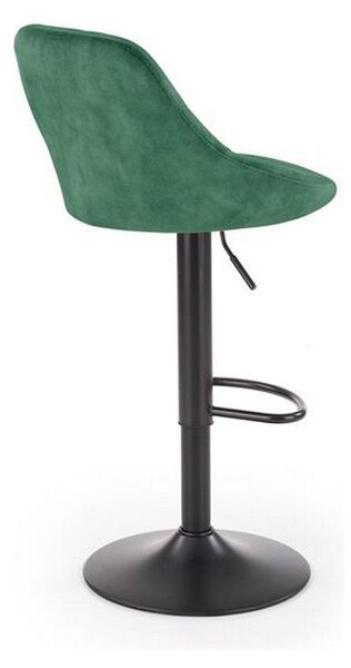 Scaun bar H101, verde/negru, stofa catifelata/metal, 47x45x106 cm