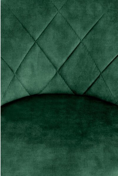 Scaun bar H101, verde/negru, stofa catifelata/metal, 47x45x106 cm