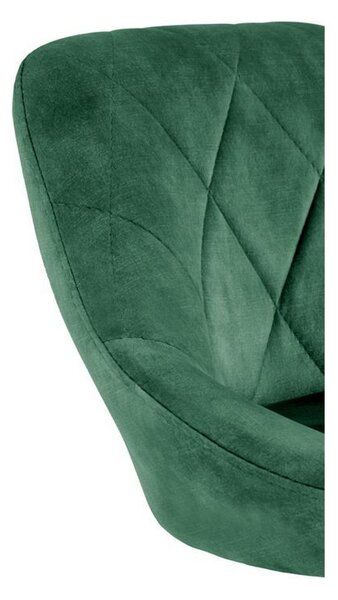 Scaun bar H101, verde/negru, stofa catifelata/metal, 47x45x106 cm