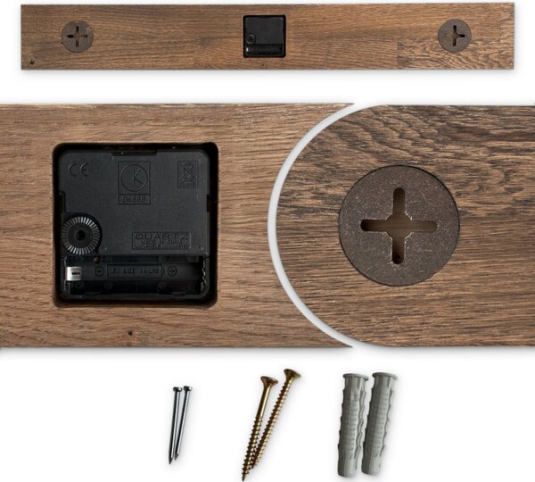 Ceas rustic din stejar cu cifre – stil scandinav | HOPLOK