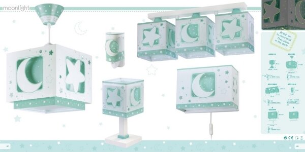 Dalber D-63233NH - Plafonieră copii MOONLIGHT 3xE27/60W/230V