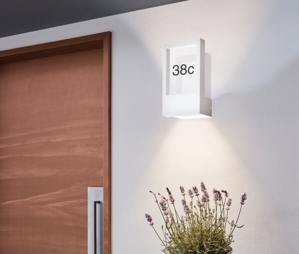 Eglo 98143 - Număr de casă MONTEROS 1xE27/28W/230V IP44 alb