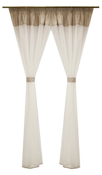 Perdea Velaria ploita ivoire, 250x195 cm