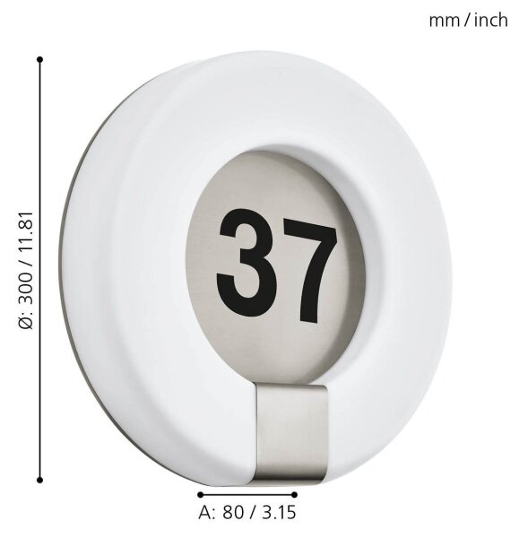 Eglo 98147 - LED Număr de casă MARCHESA LED/15W/230V IP44