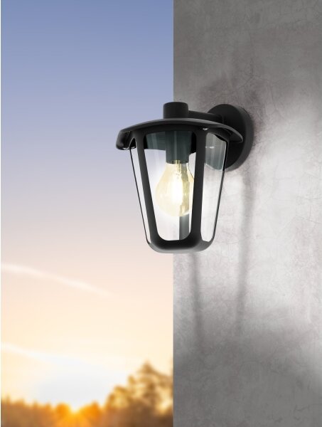Eglo 98121 - Aplică perete exterior MONREALE 1xE27/60W/230V IP44 negru