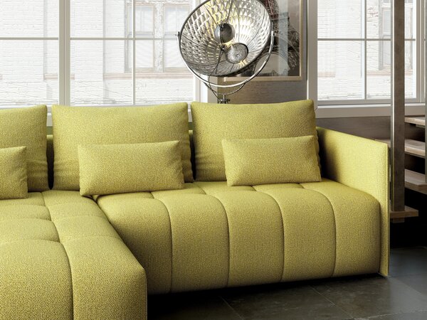 Colțar extensibil dumonde cu ladă de depozitare Malta Enjoy Green 235x185 cm
