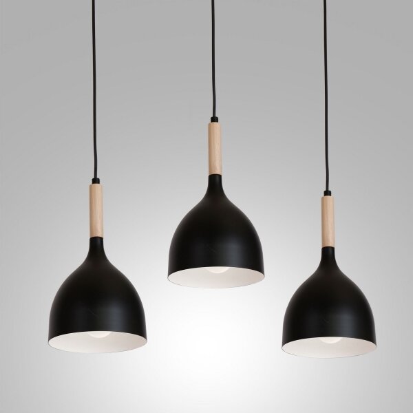 Lustră pe cablu NOAK WOOD 3xE27/60W/230V