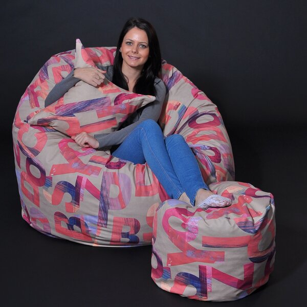 Set Fotoliu Matusalem cu Otoman (suport picioare) si Perna, Material Textil - Crimson