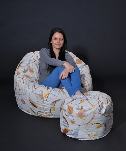 Set Fotoliu Matusalem cu Otoman (suport picioare), Material Textil - Blossom