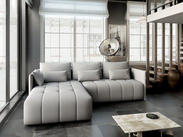 Colțar extensibil dumonde cu ladă de depozitare Malta Enjoy Silver II 235x185 cm