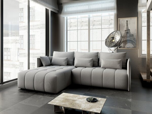 Colțar extensibil dumonde cu ladă de depozitare Malta Enjoy Silver II 235x185 cm