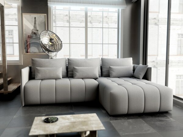 Colțar extensibil dumonde cu ladă de depozitare Malta Enjoy Silver II 235x185 cm