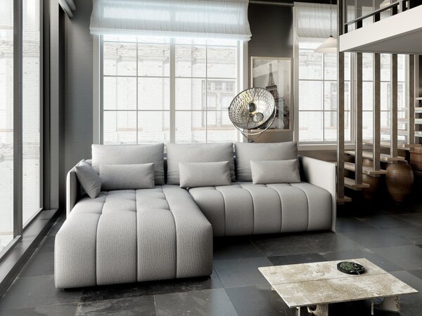 Colțar extensibil dumonde cu ladă de depozitare Malta Enjoy Silver II 235x185 cm