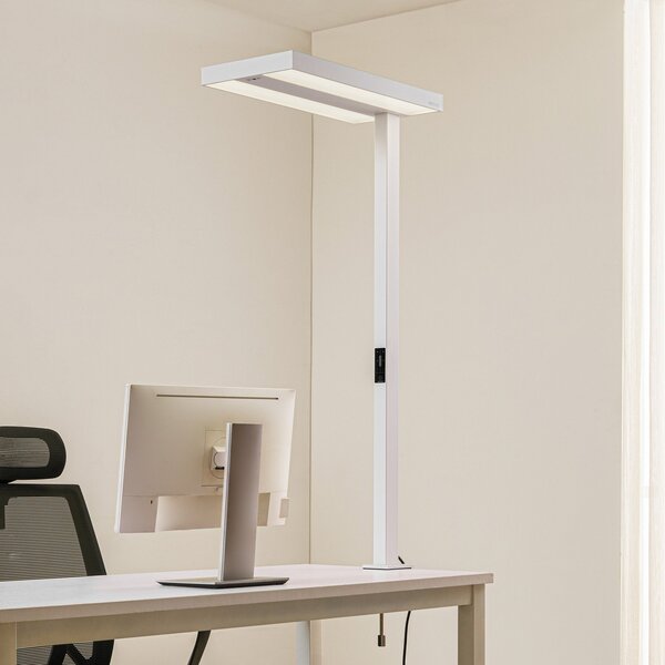 Arcchio Lampă LED de birou cu clemă Logan, albă, dimabilă, senzor, reglabil, Alb, Studiu / Birou, Aluminiu, Modern
