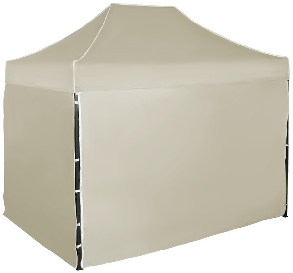 Pavilion de grădină 2x3m - din oțel, 4 pereţi laterali, Bej