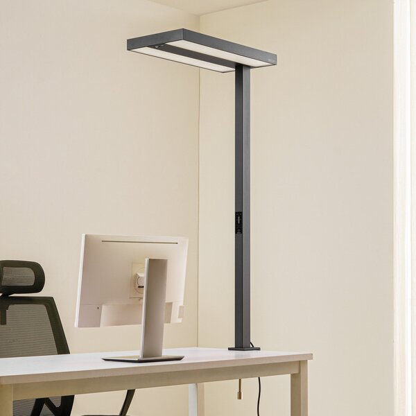 Arcchio LED-Biro-Lampa cu clemă Logan negru, dimabil, senzor, reglabil, Negru, Studiu / Birou, Aluminiu, Modern