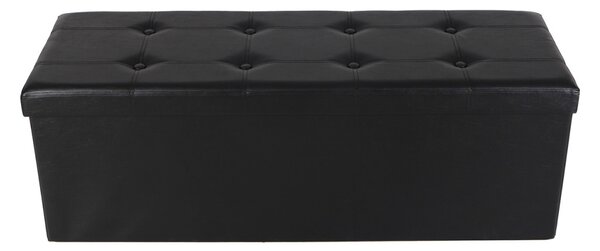 Bancheta de depozitare Otoman Songmics Negru 110x38x38 cm