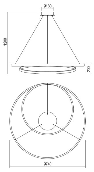 Redo 01-1796 - Lustră LED pe cablu TORSION LED/40W/230V, bronz