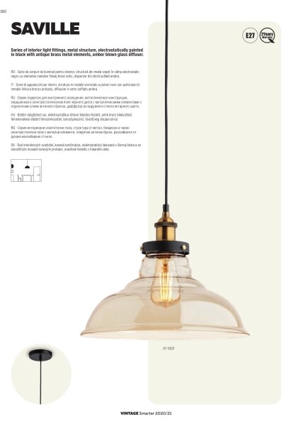 Redo 01-1026 - Aplică perete SAVILLE 1xE27/42W/230V