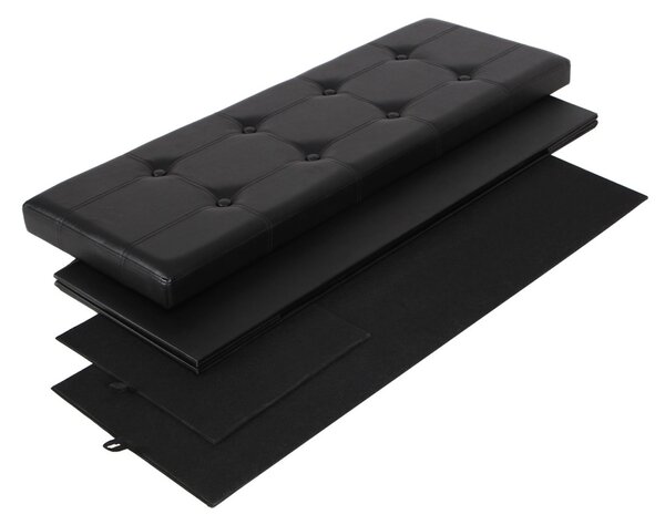 Bancheta de depozitare Otoman Songmics Negru 110x38x38 cm